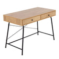 Black Steel Brown Wood Industrial Desk Q16781