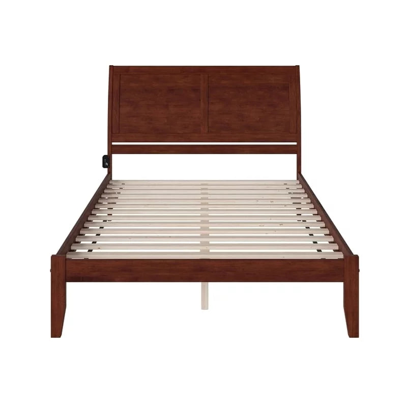 Solid Wood Queen Platform Bed in Walnut T8596
