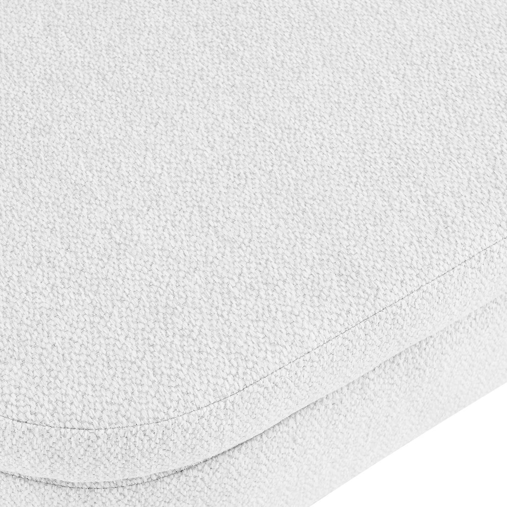 Linen Fabric Oval Storage Bench with Rubber Wood Legs H607291