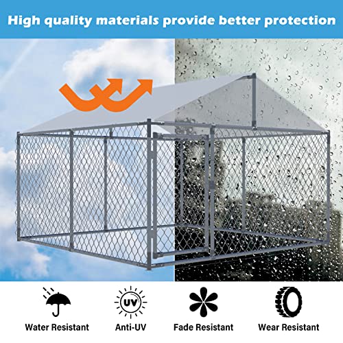 Large Heavy Duty Outdoor Dog Kennel with Water-Resistant Cover W6733