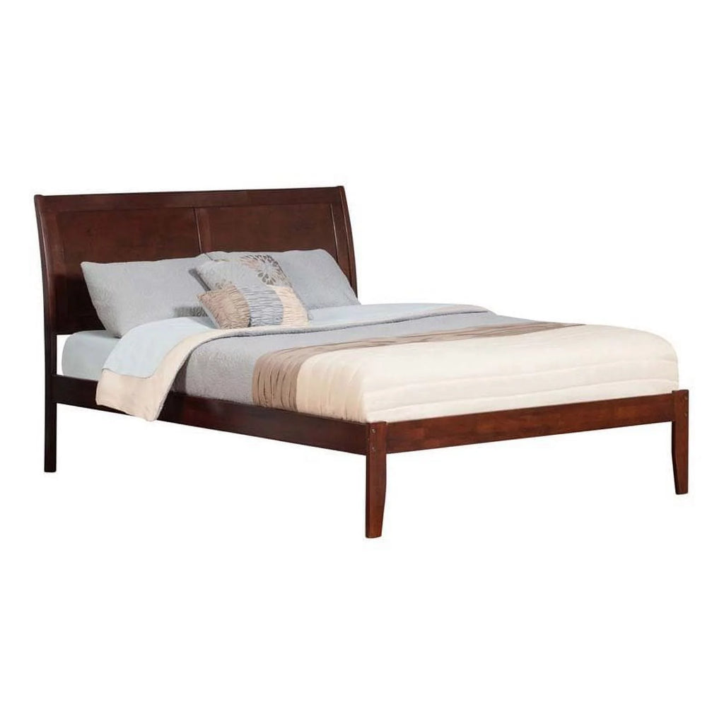 Solid Wood Queen Platform Bed in Walnut T8596