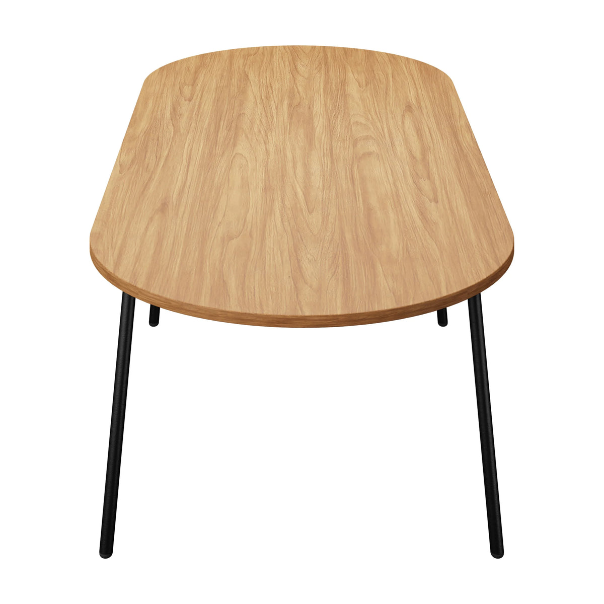 83" Oval Dining Table with MDF Top and Black Steel Legs P33152