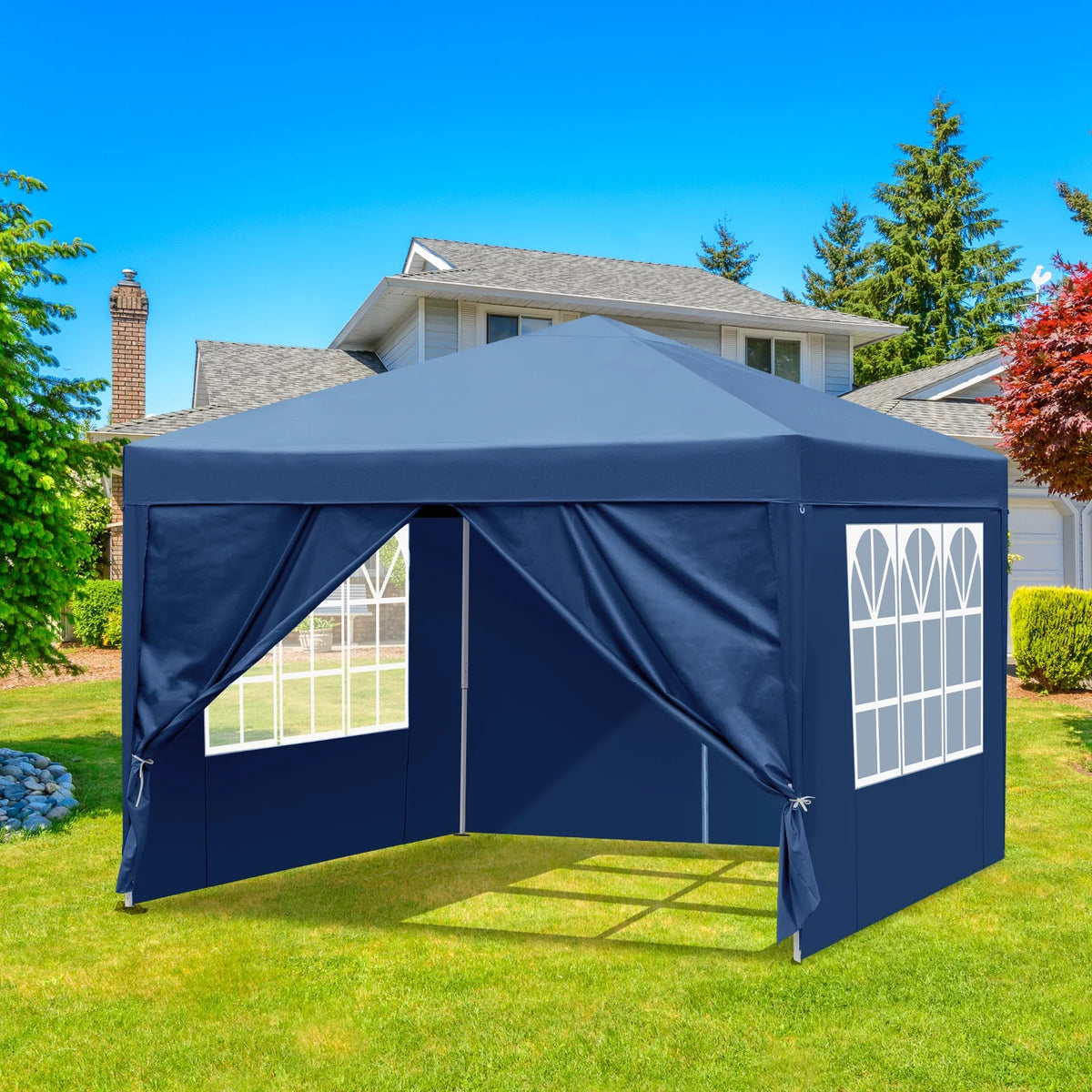 10 x 10 Pop Up Gazebo Canopy Tent with 4 Sidewalls R212