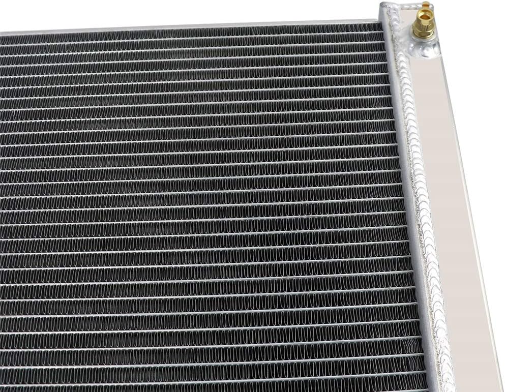4 Row Aluminum Radiator with 2X12 Fan, Shroud and Thermostat Relay Kit, 34 Overall Width I878684