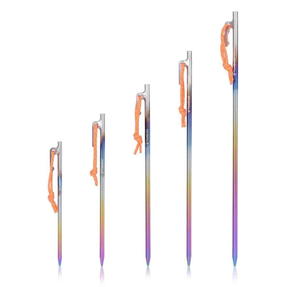 Titanium Tent Stakes 6pcs Ultralight with Reflective Loop (30cm) U6518