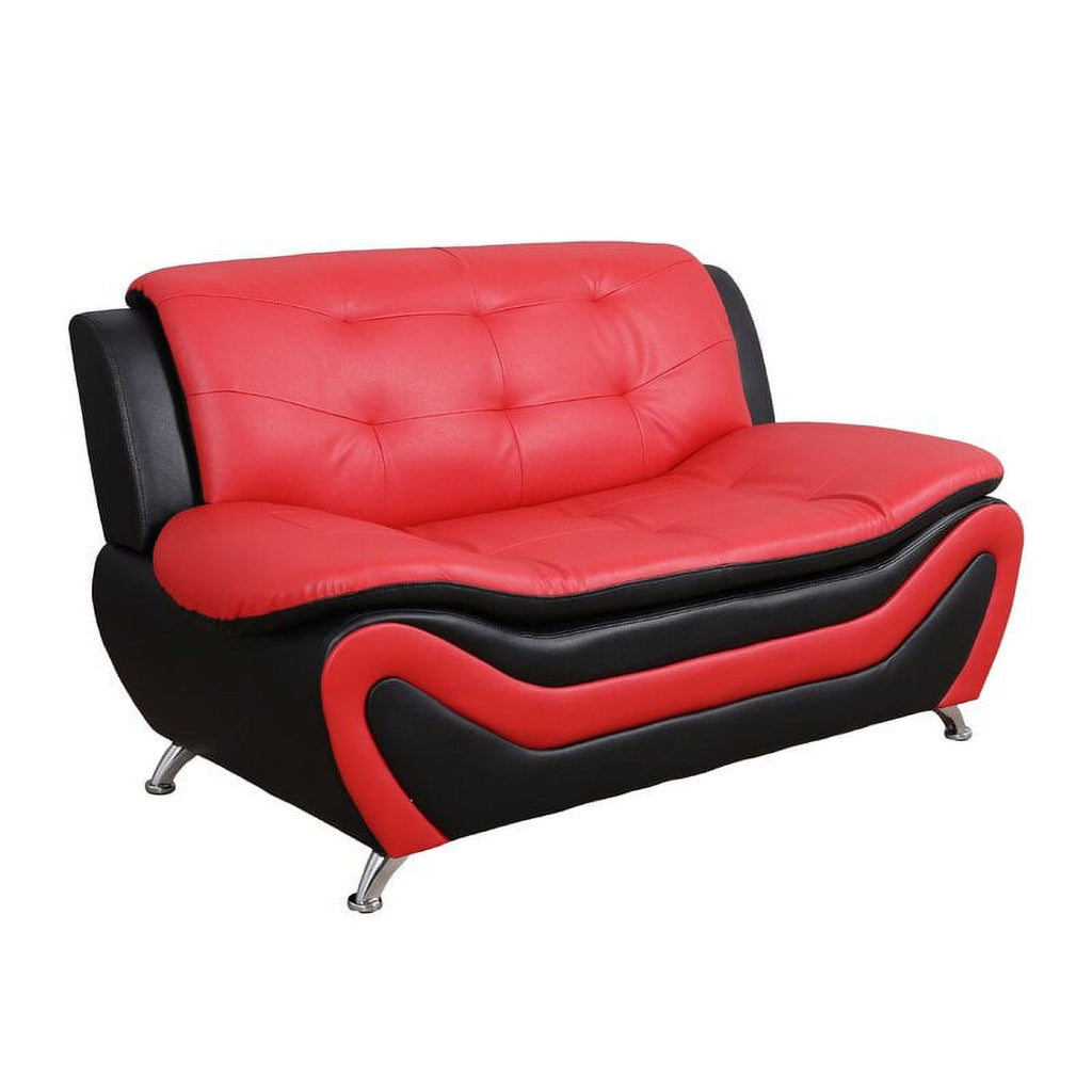 Black/Red Loveseat C278127
