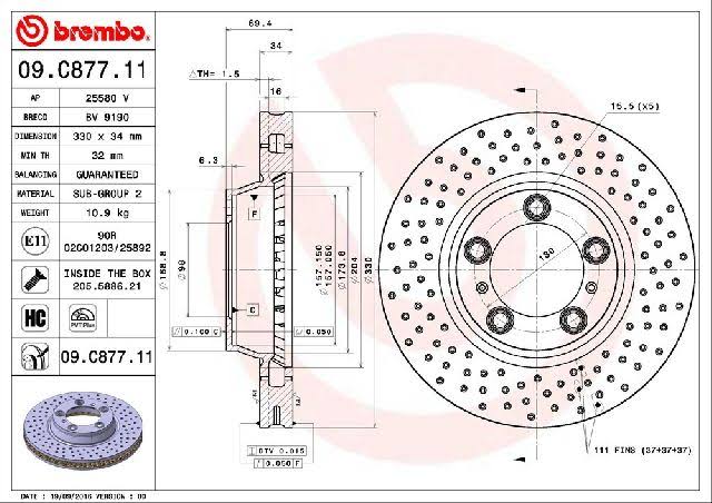 UV-Coated Disc Brake Rotor Set Pair O80538
