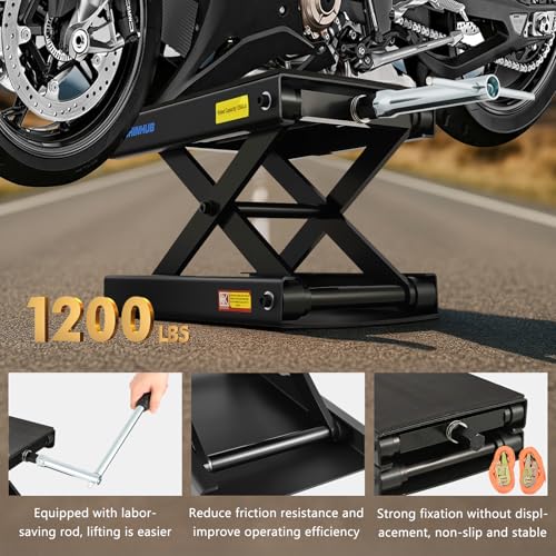 1200 Lbs Steel Motorcycle Lift Scissor Jack W23411