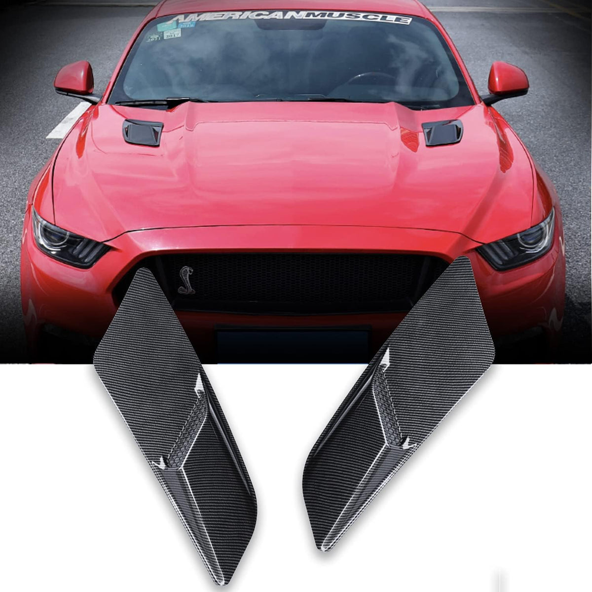 Front Bumper Winglets Fog Light Vent Canard Strip Trim Accessories for Ford Mustang 2018-2022 B386
