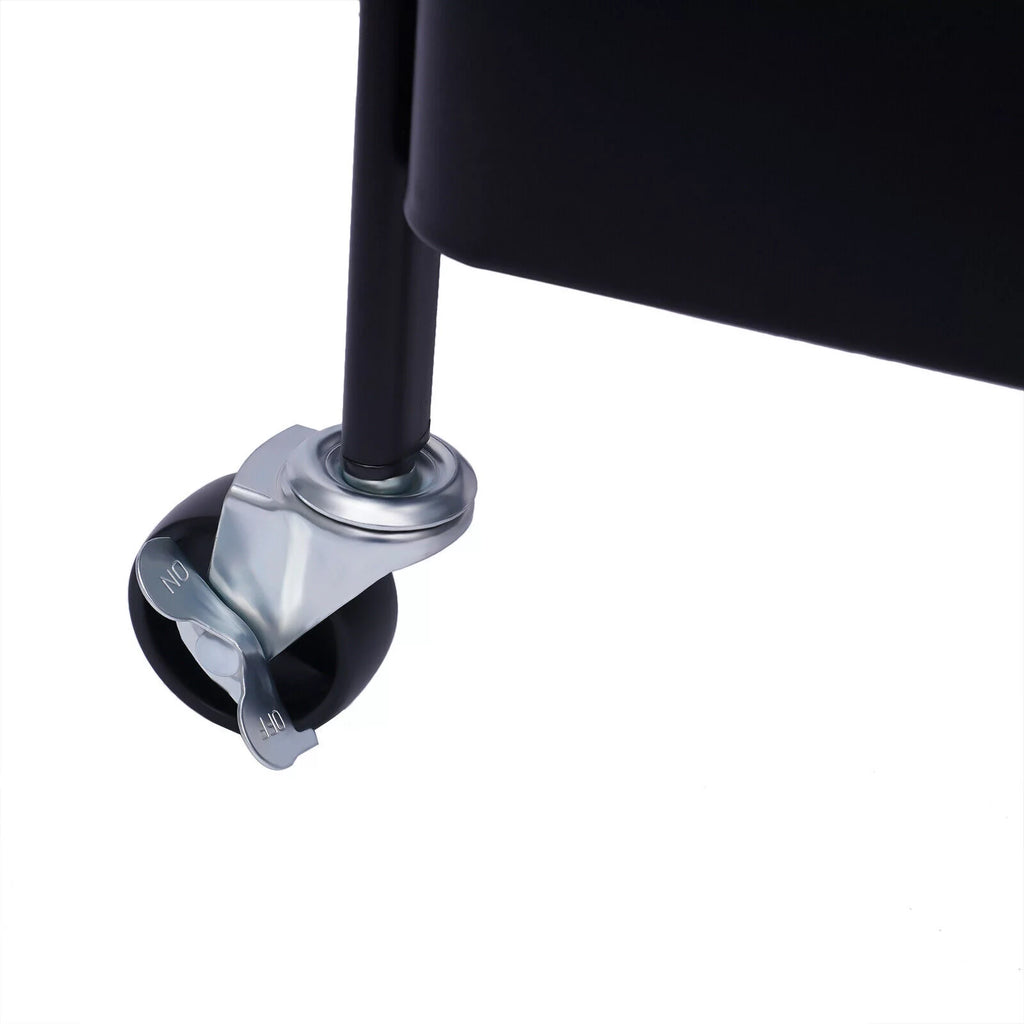 3 Tier Rolling Printer Cart with Wheel (Black+Brown) W1738