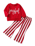 Long Sleeve Round Neck Christmas Shirt and Trousers U174116