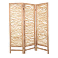 Brown 3 Panel Wood Screen N1238