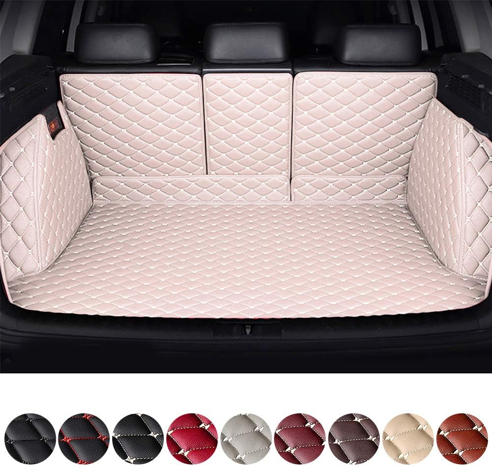 Black & Beige Waterproof Non-Slip Leather Trunk Mat Pack of 2 X299796
