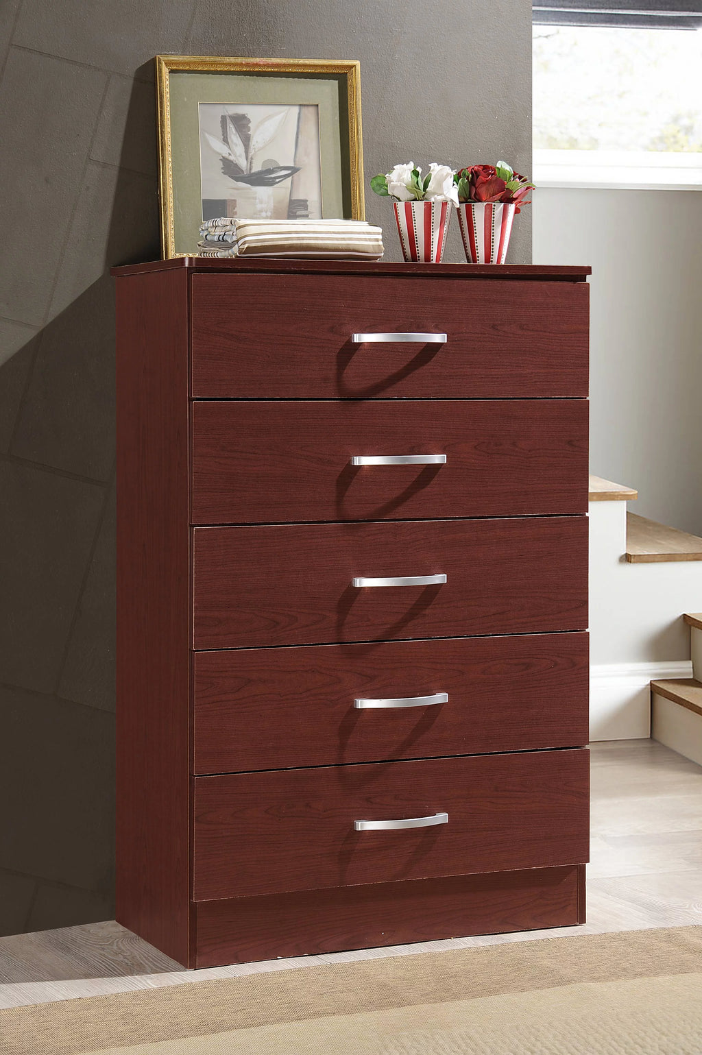 5 Drawer Wood Chest A8499