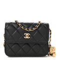Quilted Lambskin Flap With Chain Black Q698193