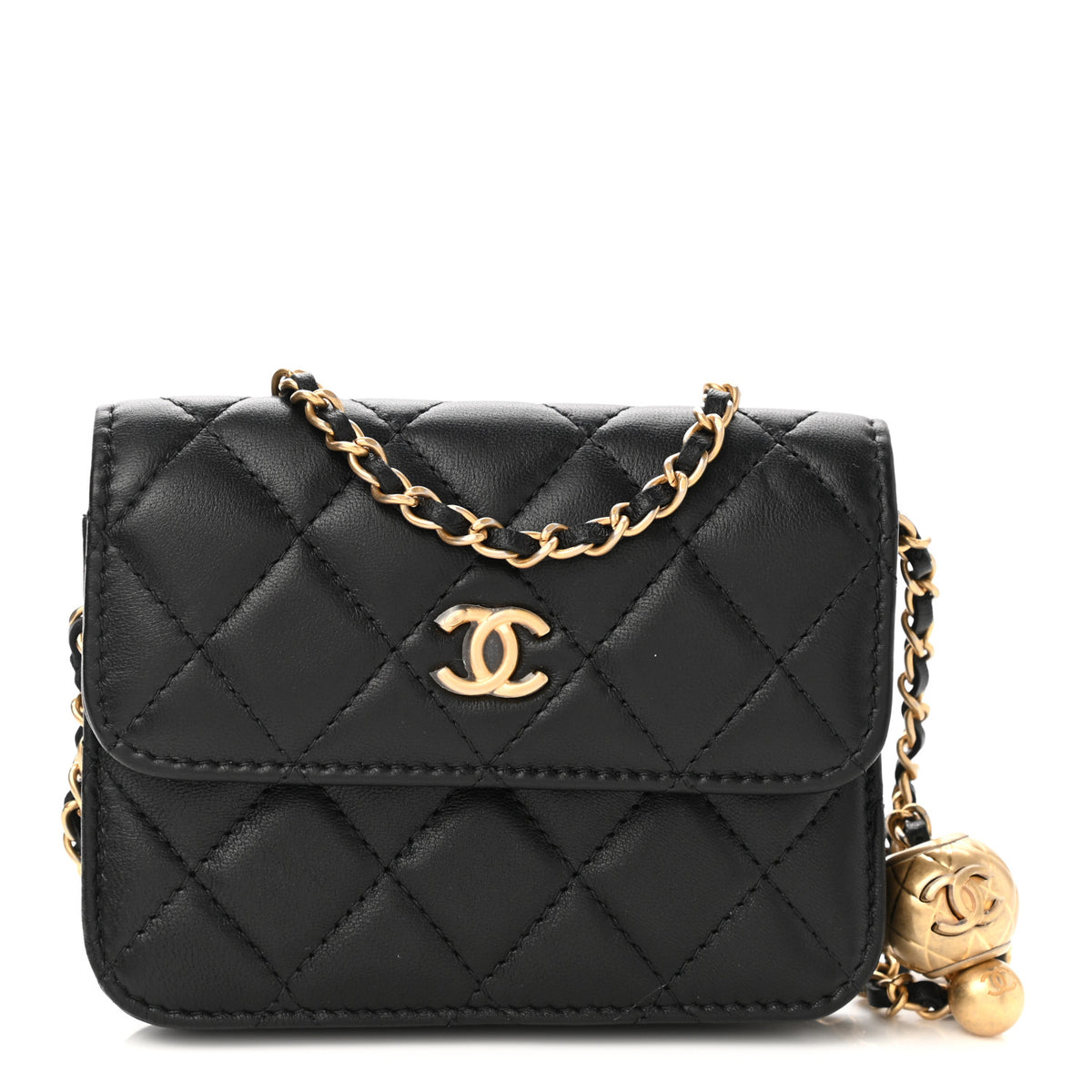 Quilted Lambskin Flap With Chain Black Q698193