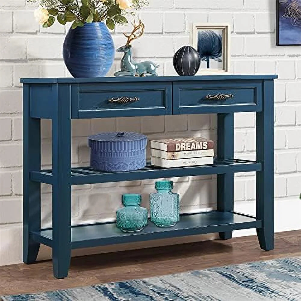 36" Narrow Long Solid Wood Console Entry Table Brown W5520