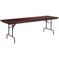 8-Foot Mahogany Melamine Laminate Folding Banquet Table D536