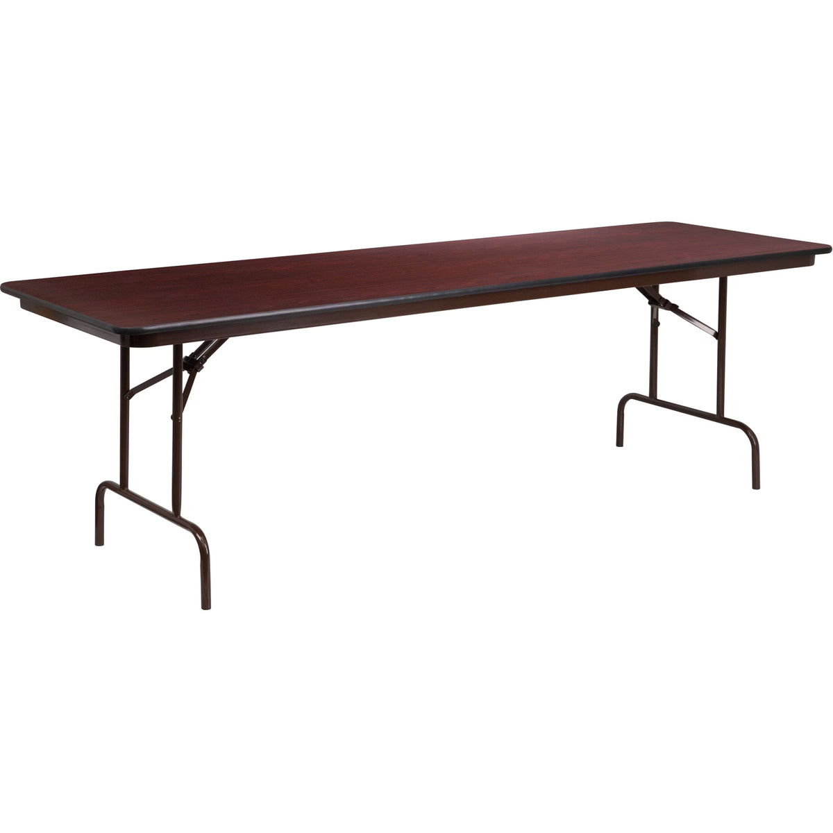 8-Foot Mahogany Melamine Laminate Folding Banquet Table D536