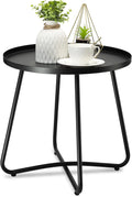 Black Round Steel Outdoor Side Table G467