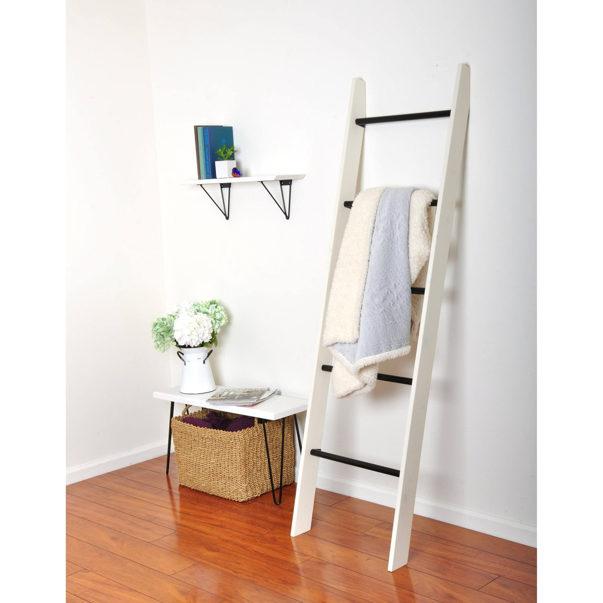 Black Wood Bracket Shelf R8347