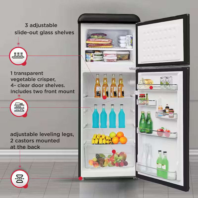 Black 7.5 cu. ft. Mini Fridge with Top Freezer L738479