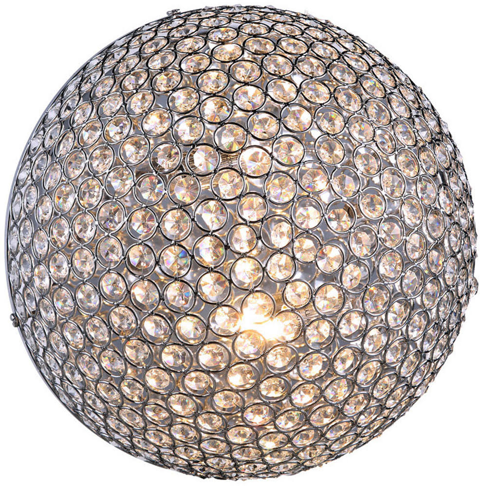 2 Light Chrome Clear Crystal Wall Mount T574