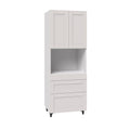 Vanilla White Pantry Microwave Cabinet with Three Drawers H827483