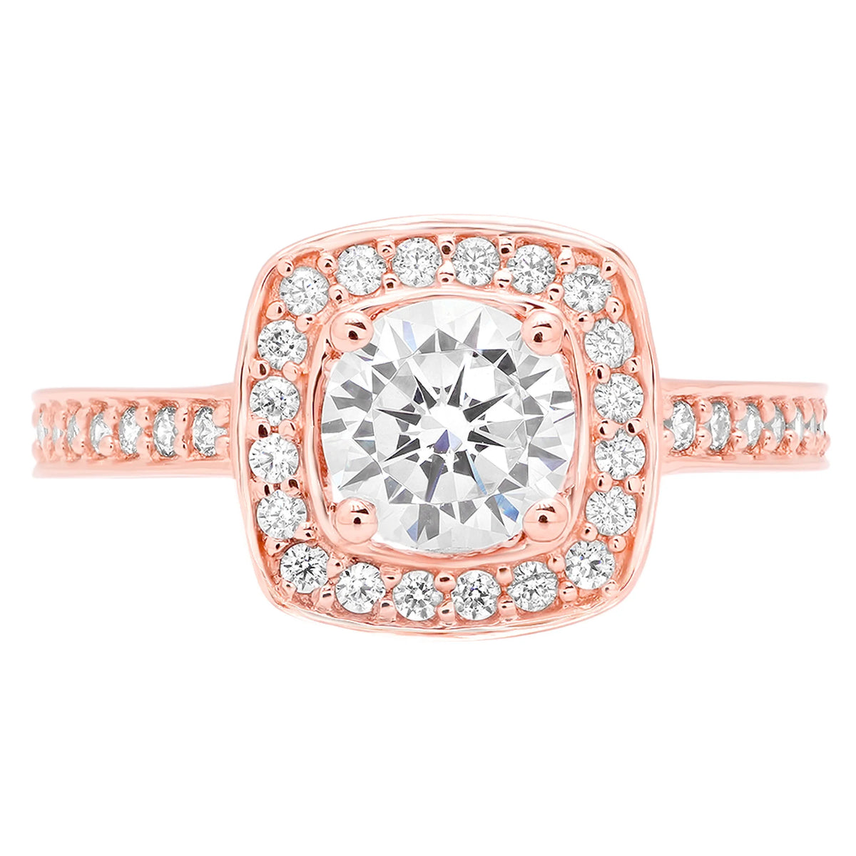 14K Rose Gold Diamond Engagement Ring size 5.5 M1790
