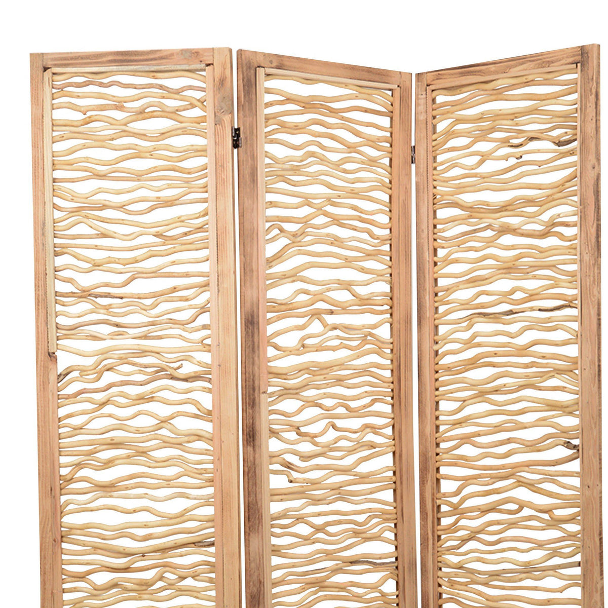 Brown 3 Panel Wood Screen N1238