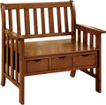 Oak Accent Bench with 3-Drawers Y838